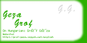 geza grof business card